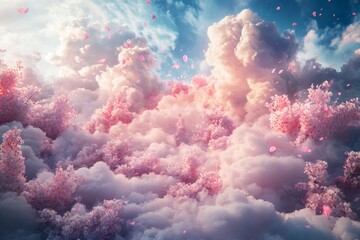 Fototapeta premium Pink Cherry Blossom Cloudscape