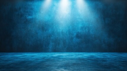 Studio Floor with Blue Backdrop and Spotlight for Photography and Video Production Needs