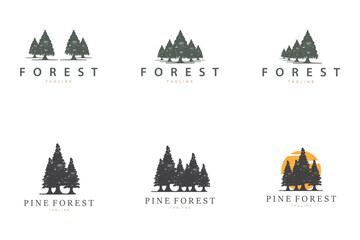 Forest Logo, Jungle Adventure Simple Design Vector, Illustration Template