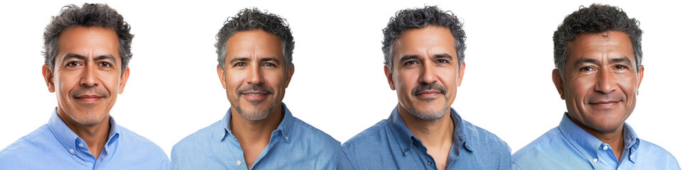Portrait of diverse group of middle aged businessmen in casual professional attire smiling confidently in corporate studio setting