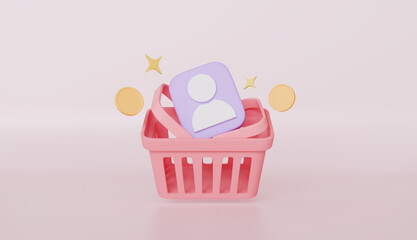 Shopping bag for buy, sale, discount, promotion in social media