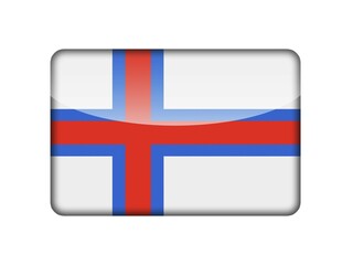 Obraz premium The Faroe Islands flag in the form of a glossy icon
