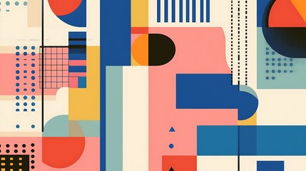 Abstract geometric shapes collage design
