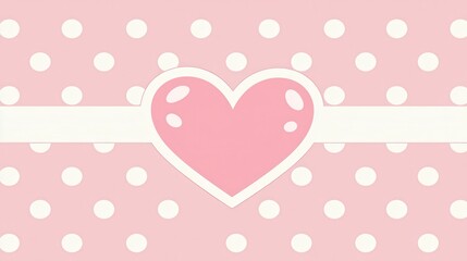 Pink Polka Dot Background with Cute Heart Design Ideal for Valentine s Day or Romantic Projects