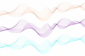 Set of colored waves. Abstract vector background. Eps 10