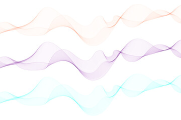 Set of colored waves. Abstract vector background. Eps 10