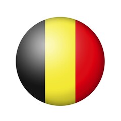 The Belgian flag. Round matte icon. Isolated on white background