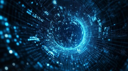 Fototapeta premium Embracing the Digital Cosmos: A Journey Through Advanced Technology and Data Visualization