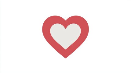 Red Heart Shape Icon Design Graphic Illustration Romantic Love Symbol