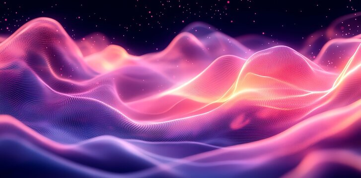 Abstract Pink Purple Wave Background Digital Art