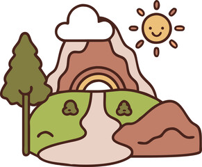 Mountain Scene Vector Illustration for Nature Projects