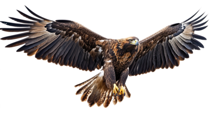 Golden eagle (portrait, standing, flying), animal bundle isolated on a white background as transparent PNG