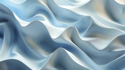 Obraz premium Abstract art depicting fluid and silky waves in blue and white tones, AI generated