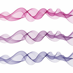 set of color waves. red, blue, green, yellow. abstract vector lines Eps 10