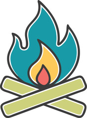 Warm and Cozy Campfire Vector for Creative Use