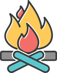 Warm and Cozy Campfire Vector for Creative Use