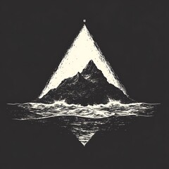 Abstract Mountain Island Graphic Design; print or wall art