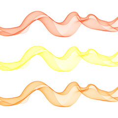 Set of colored waves. Abstract vector set. Decor elements. Eps 10