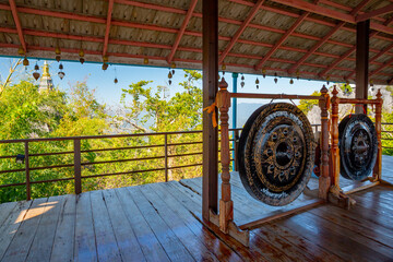 Wat Chaloem Phra Kiat Phrachomklao Rachanusorn in Lampang, Thailand. Temple of the Floating Pagodas	