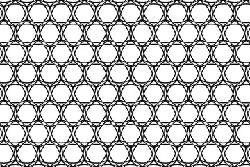 a black and white circle pattern on the white background