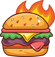 Classic Cheeseburger Illustration for Restaurants"