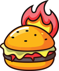 Classic Cheeseburger Illustration for Restaurants