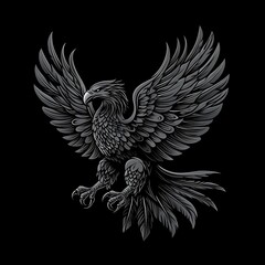 Fototapeta premium Graphic eagle in flight, stylized design, suitable for logo or poster