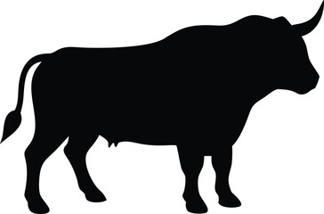 Bull Silhouette Vector Illustration for Branding