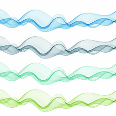 Set of colored waves. Abstract vector set. Decor elements. Eps 10