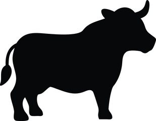 Black Bull Silhouette Design for Creative Projects