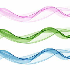 Set of colored waves. Abstract vector graphics. Color waves. Eps 10