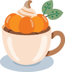 Cozy Autumn Cup with Pumpkin Topping in SVG Format