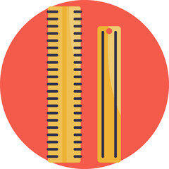 A ruler is a straight-edged instrument used to measure length, width, or distance, often marked with units such as inches or centimeters.