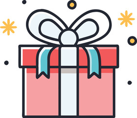 Holiday Gift Box Graphic for Party Themes