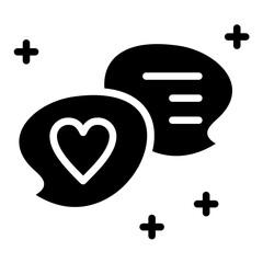 Vector Design Heart Chat Icon Style