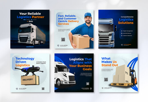 Logistic Service Social Media Post Template