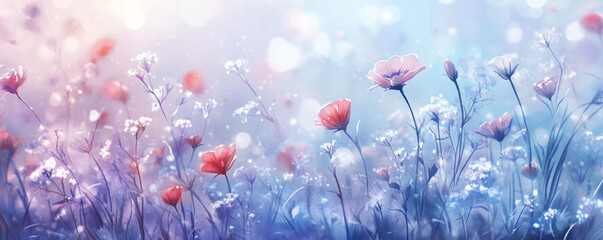 Vibrant Wildflower Meadow in a Magical Glow