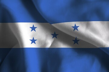 A ruffled fabric flag of Honduras