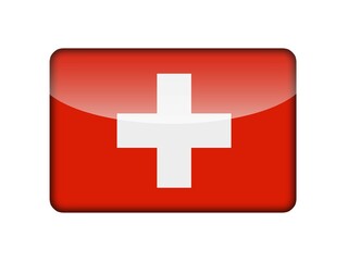 Obraz premium The Swiss flag in the form of a glossy icon