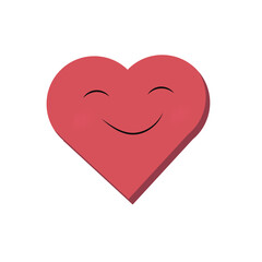 Heart icon face retro color for Valentine's day. Vector illustration