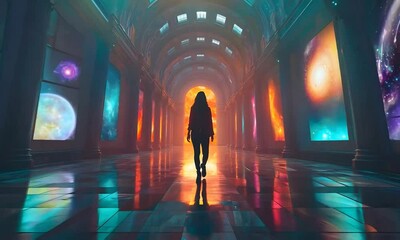 Empowered Hallway of Innovation Glowing Posters Showcase Student Driven Projects in a Dynamic University Setting