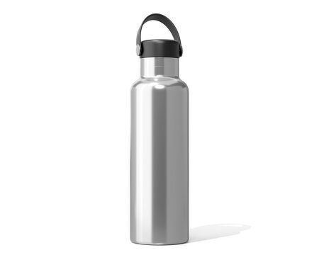 Blank Stainless Steel Hydro Flasks Dew Bottle, Sport Water Bottle Packaging Isolated On Transparent Background, Prepared For Mockup, Png