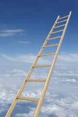 Golden ladder in the clouds, composing