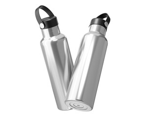 Blank Stainless Steel Hydro Flasks Dew Bottle, Sport Water Bottle Packaging Isolated On Transparent Background, Prepared For Mockup, Png