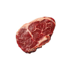 Fototapeta premium Raw beef steak with marbling isolated on transparent background