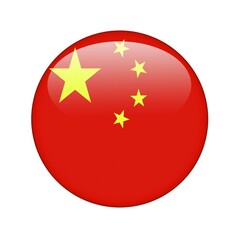 The Chinese flag in the form of a glossy icon
