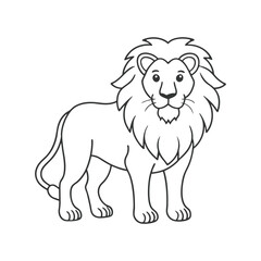 Lion silhouette vector art design mascot icon logo, Royal king lion crown logo vector. Premium luxury brand identity lion animal vector illustration cute cartoon lion isolated on white background.