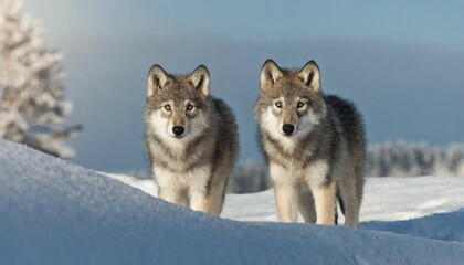 Naklejka premium KI generated, Germany, European gray wolf (Canis lupus), Bavarian Forest, Germany, Europe