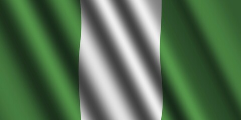 The Nigerian flag flying in the wind