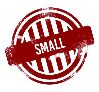 Small, red grunge button, stamp